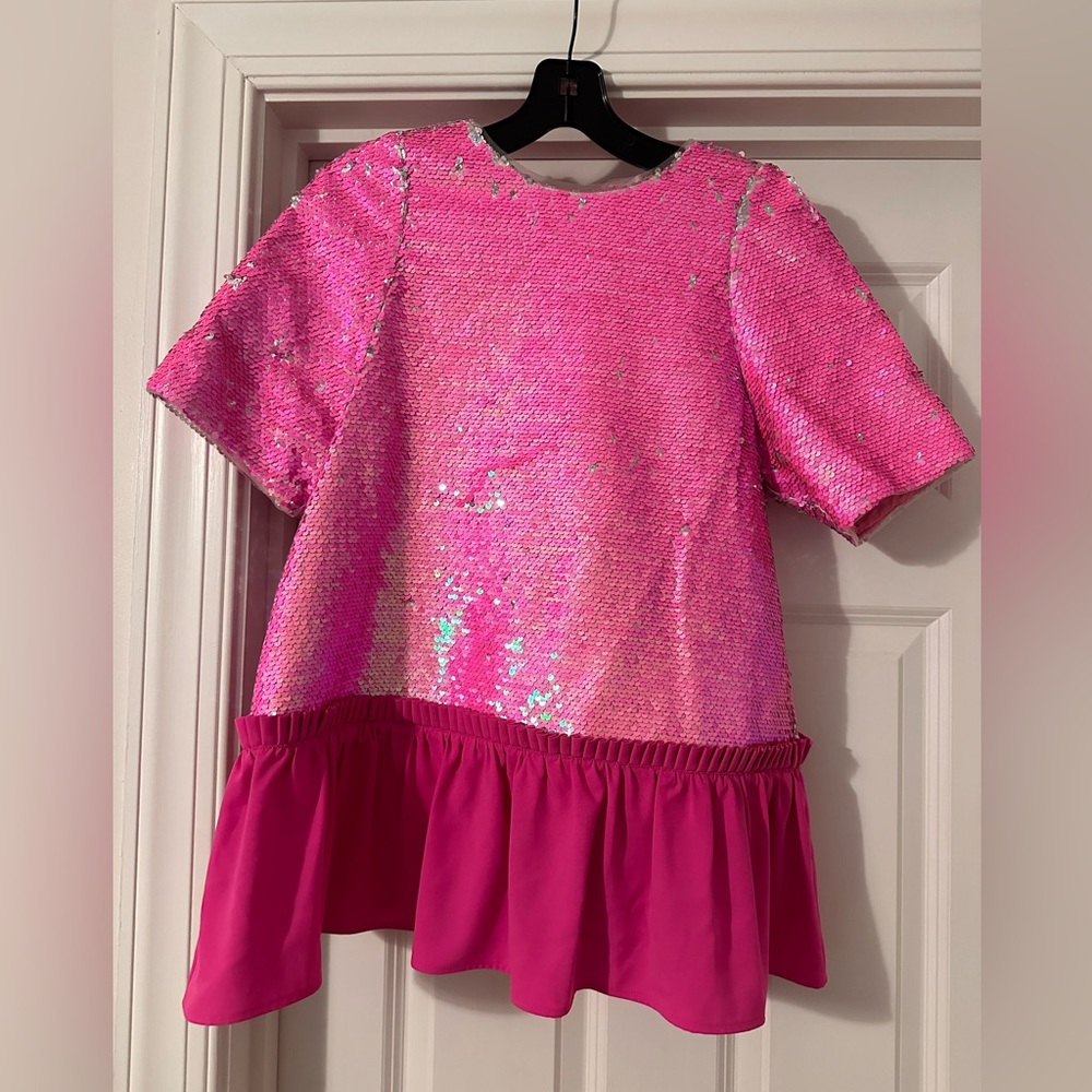 Pink sparkle Crosby top